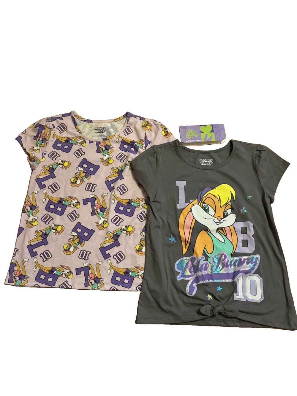 Looney Tunes Girls Lola Bunny 2-Pack T-Shirts - Size 12